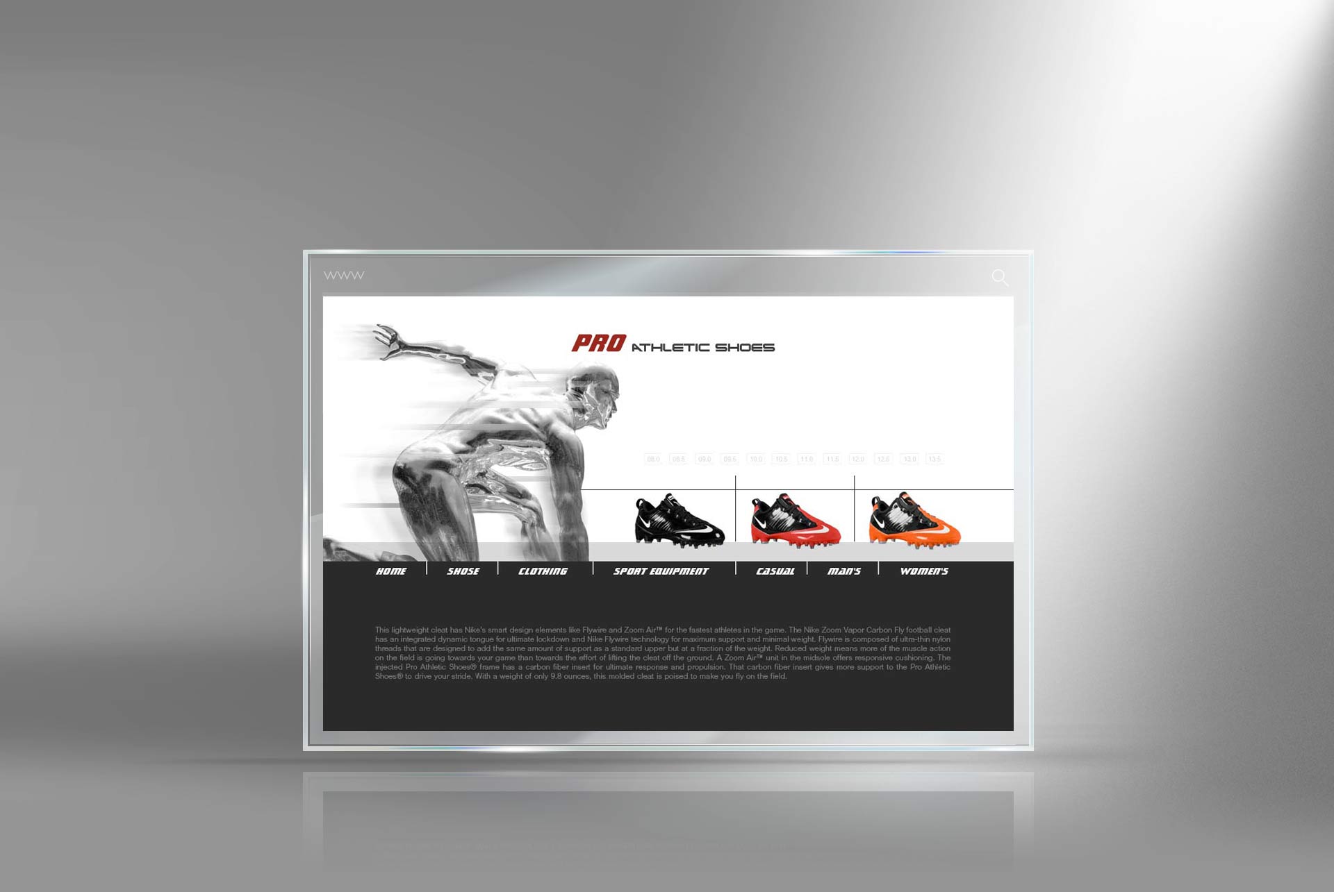 Sport shose website designer