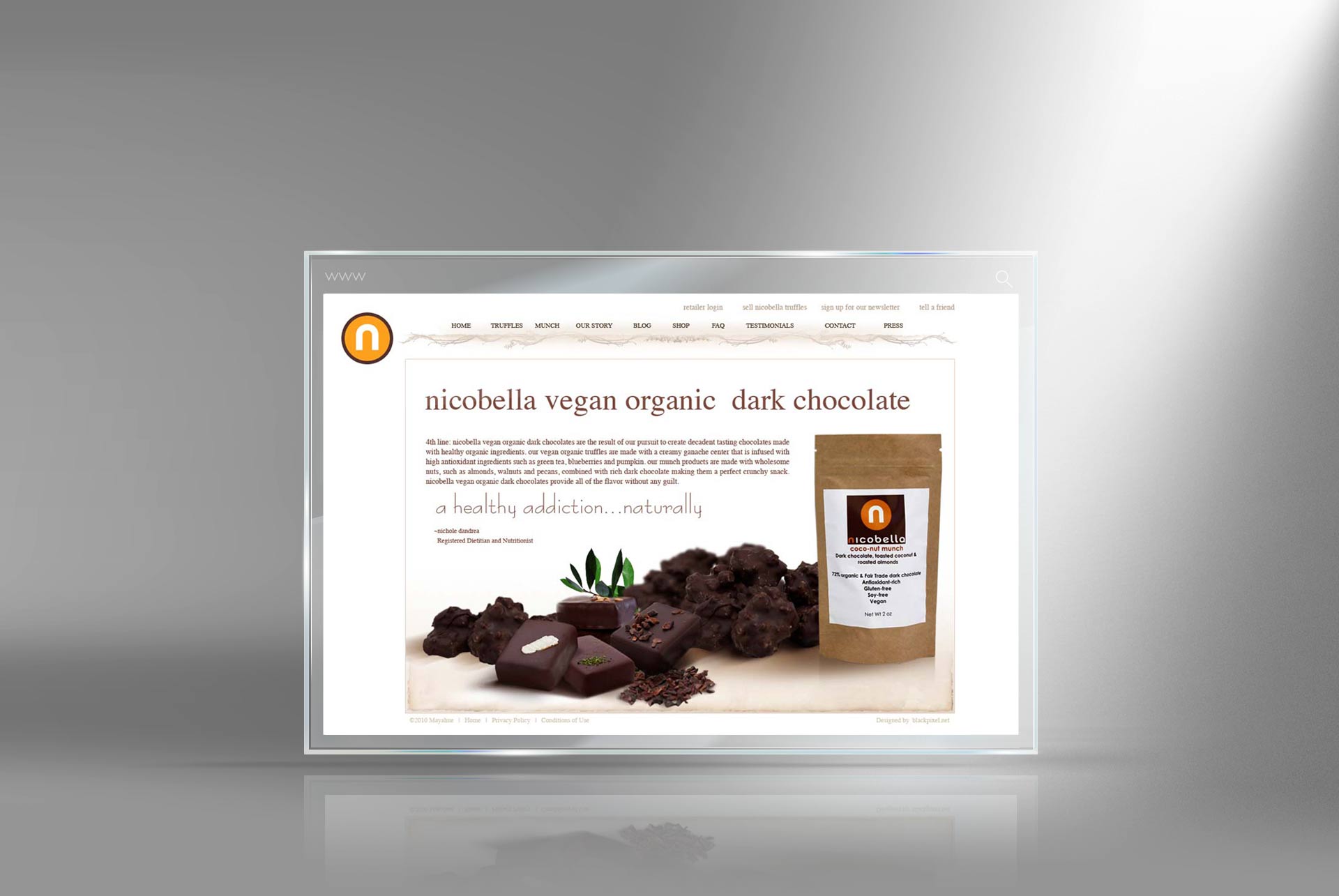 Organic Chocolate website